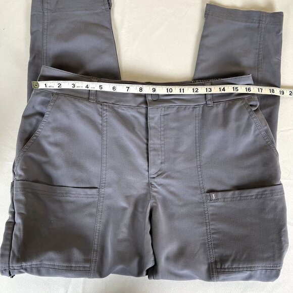 Jaanuu Womens Size Medium Scrub Pants Elastic Waist Grey Medical Gear Pockets - Picture 4 of 9